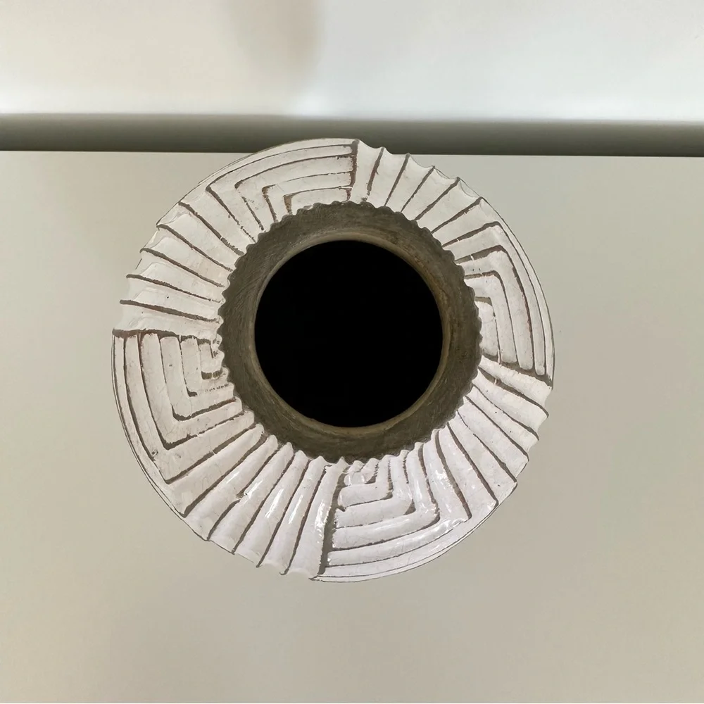 West Elm Ribbed Ceramic Stoneware Vase